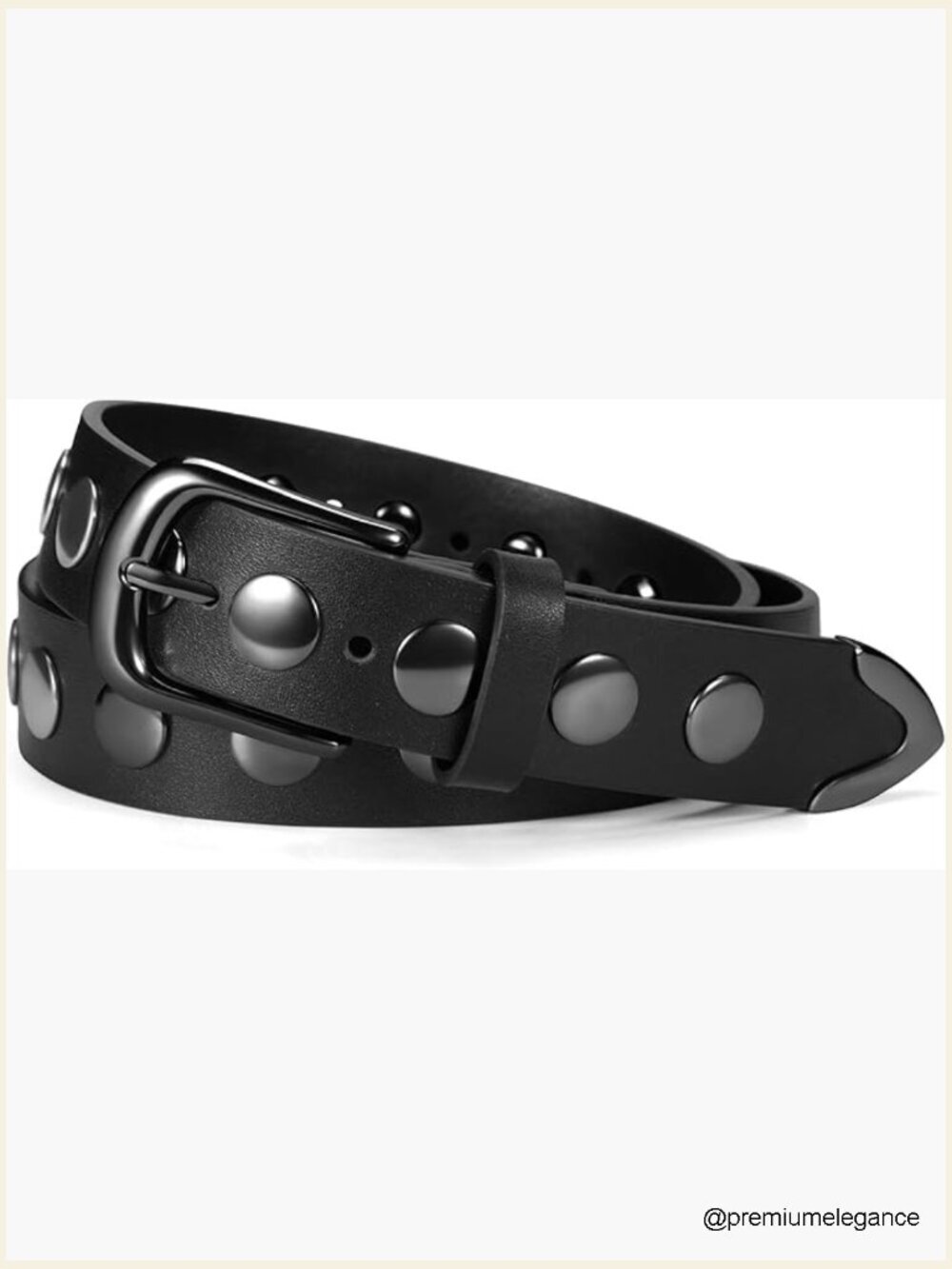 Women's Faux Leather Belt with Gold Buckle - Casual & Dressy